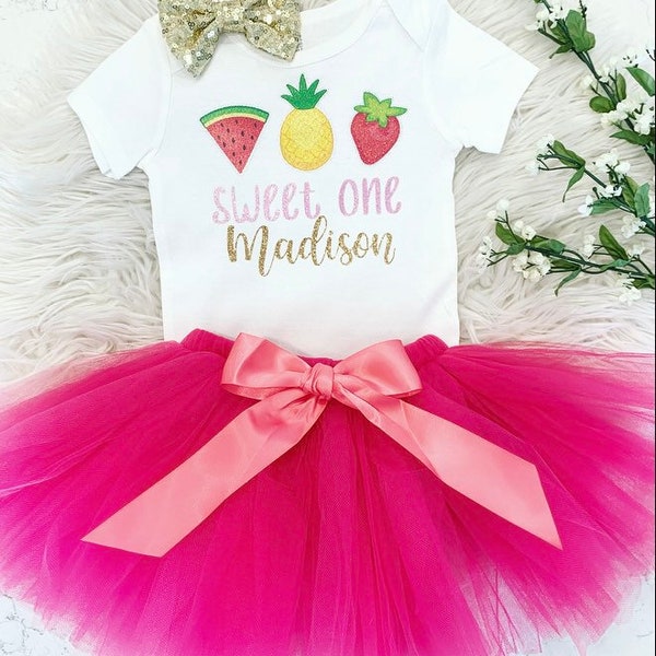 First Birthday | 1st | First | One | Sweet One | Personalized Outfit | Fruit Party | Tutti Frutti Birthday |