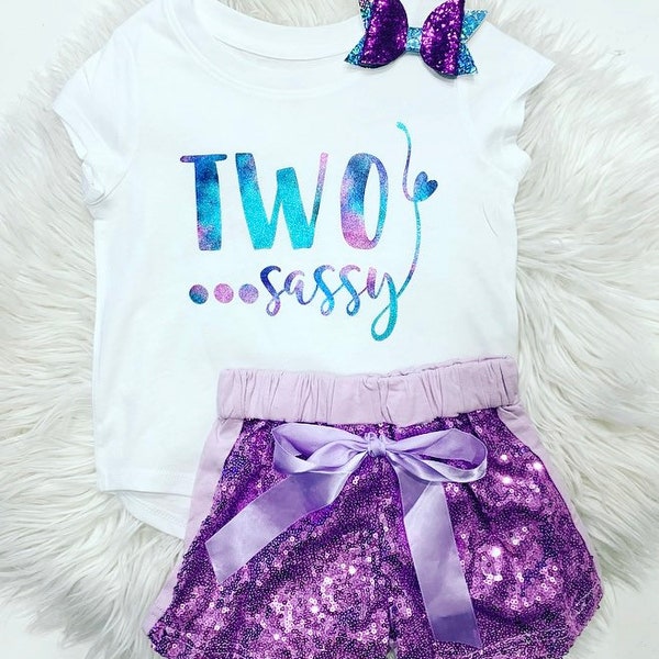 Two Sassy | Birthday Outfit | Birthday Shirt | Personalized Shirt | Two | 2 | Second Birthday | Tye Dye | Water Color