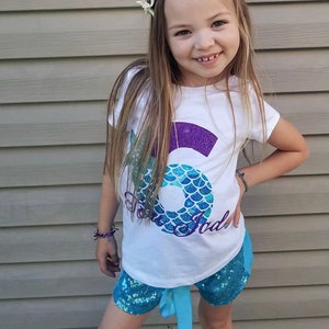 Girls Mermaid Shirt Birthday Shirt Birthday Outfit - Etsy