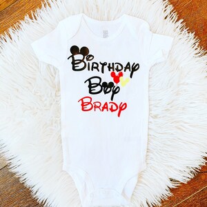 Personalized Mickey Mouse 1st Birthday Boy Bodysuit