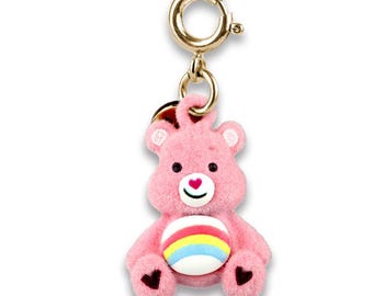 Charm de oso cariñoso de alegría dorado
