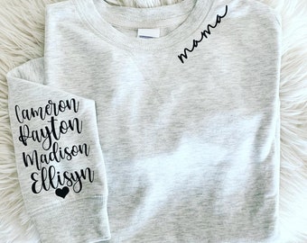 Personalized Mama Fleece Sweatshirt | Children's Names Gift