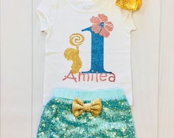 Baby Moana | Shirt | Custom | Name | Birthday Number | First | One | First