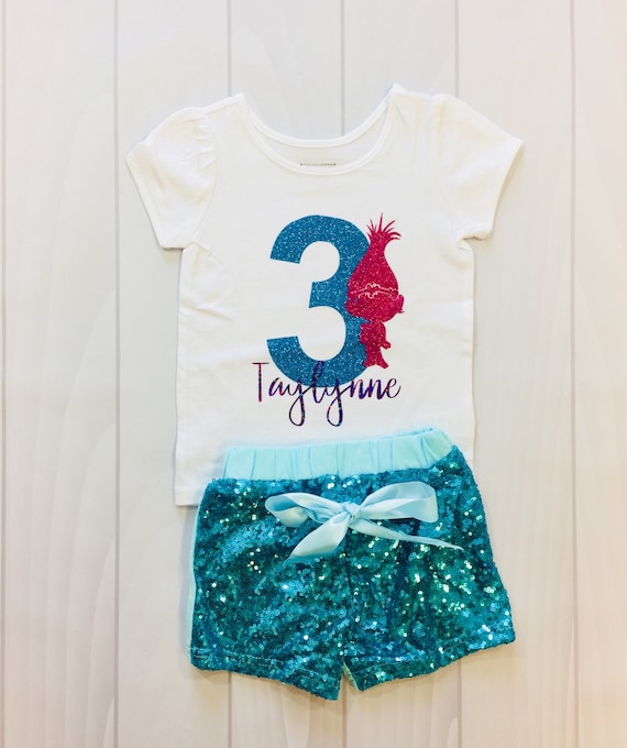 Girls Poppy Trolls | Custom Shirt | Third Birthday | Custom Name