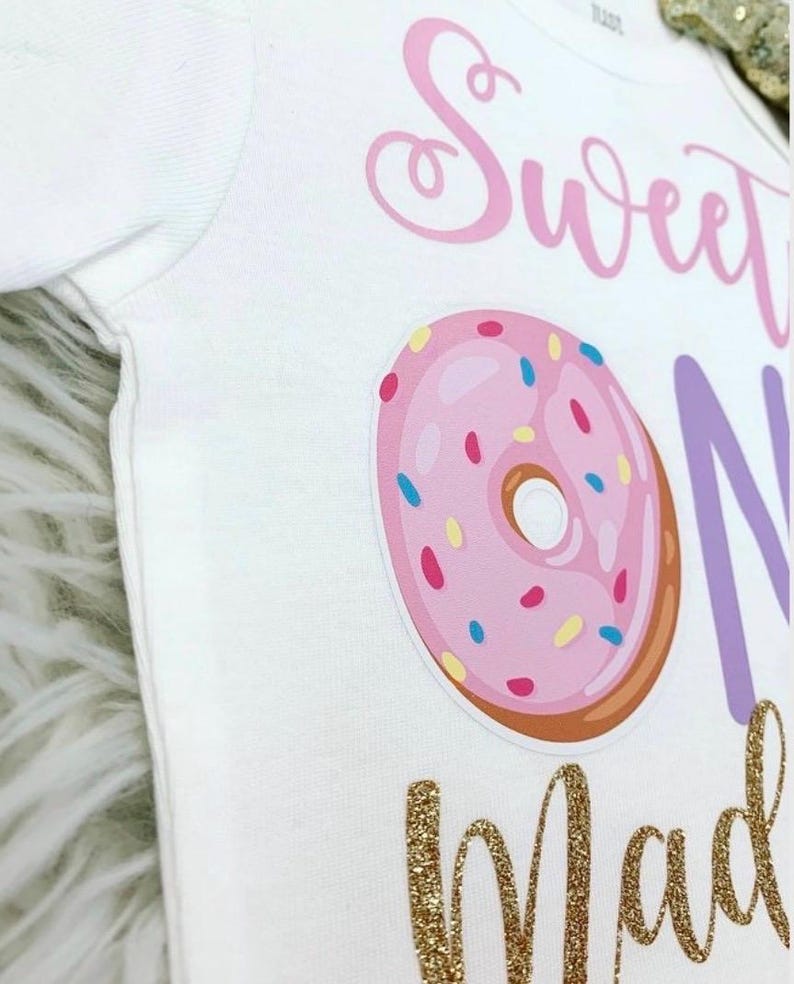Sweet One Birthday Outfit Girl Donut Theme | First Birthday Outfit Girl Cake Smash | 1st Birthday Donut Outfit Personalized image 2