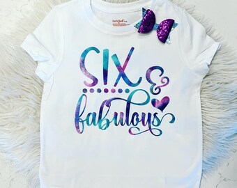 Camisa con brillantina para sexto y sexto cumpleaños / Traje de sirena