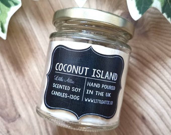 Coconut Scented Candle, Scented Soy Candle, Coconut And Vanilla Candle, Birthday Gift, New Home Gift, Christmas Gift