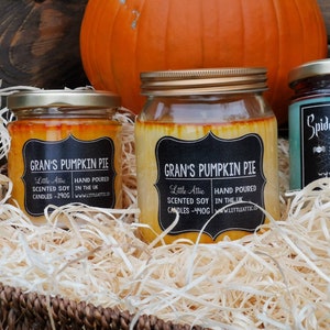 Pumpkin Candle, Pumpkin Pie Candle, Fall Scented Candle, Autumn Scented Soy Candle, Halloween Candles, Christmas Gifts