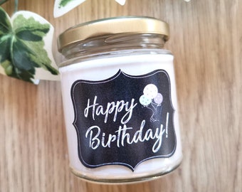 Bougie de joyeux anniversaire, bougie parfumée, cadeaux d'anniversaire, bougie de soja parfumée, cadeau pour un ami, cadeaux de dernière minute