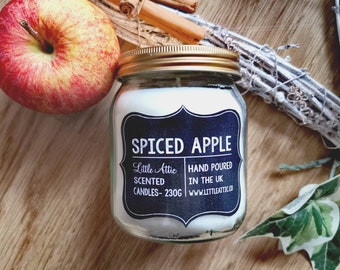 Apple Cinnamon Soy Candle, Spiced Autumn Scent