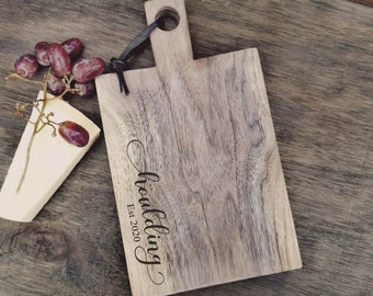 Engraved Wooden Cutting Board, Black Walnut Chopping Board, Rustic Kitchen Decor, New Home Gift