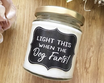 Funny Candle, Dog Lover Gift, Dog Candle, Pet Odor Eliminator, Animal Lover Gift, Pet Candle, Funny Gift, Dog Farts, Scented Candle, Candles