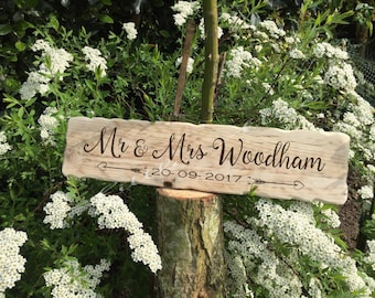 Mr And Mrs Personalised Sign, Wedding Sign With Date, Rustic Wedding Signs, Handmade Wooden Signs, Wooden Wedding Signs, Wedding Signs