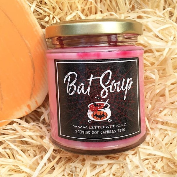 Bougies d’Halloween, bougie de soja parfumée, décor d’Halloween, bougie de cire de soja aux canneberges, bougie d’automne rouge