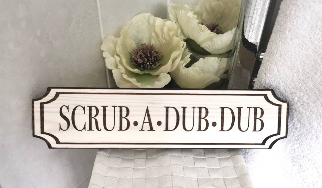 Vintage Style Bathroom Sign Bathroom Decor Rustic Wooden Etsy