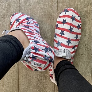 Stars and Stripes - Reusable (non slip) Shoe Covers - eco friendly - All sizes