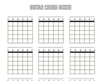 Guitar Chord Box Sheet Downloadable Template A4 Blank 6 String