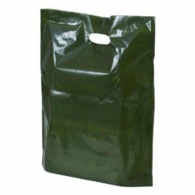 Coloured Carrier Bags White Purple Green Red Black 15 x 18 x 3 Inch Large Shopping Retail image 3