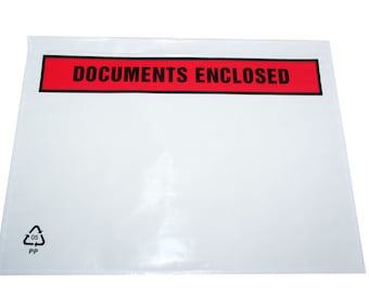 A7 A6 A5 Document Enclosed Envelope Wallets - Printed Slips Doc Pouch Small Medium Large