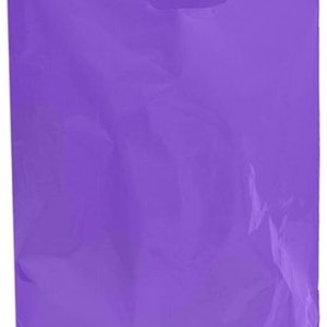 Coloured Carrier Bags White Purple Green Red Black 15 x 18 x 3 Inch Large Shopping Retail image 4