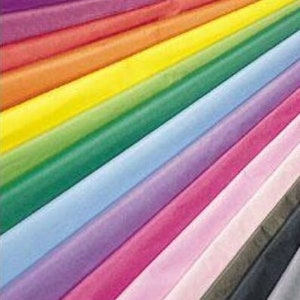 May include: A rainbow assortment of tissue paper in various colors, including blue, green, yellow, orange, red, purple, pink, and black.