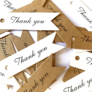 Etichette di ringraziamento – Etichette regalo in carta kraft o bianca – Etichette per bomboniere e matrimoni