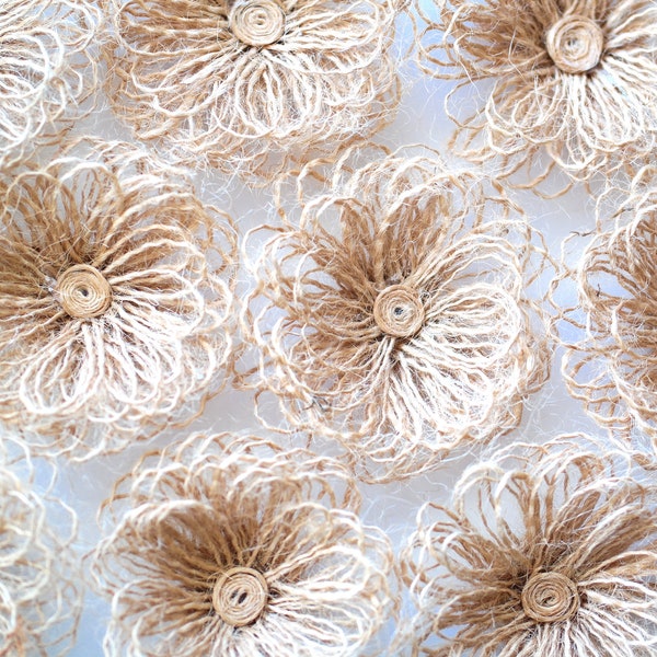 Burlap Fabric Flowers, Rustic Home Flower Decoration, Wedding Decor