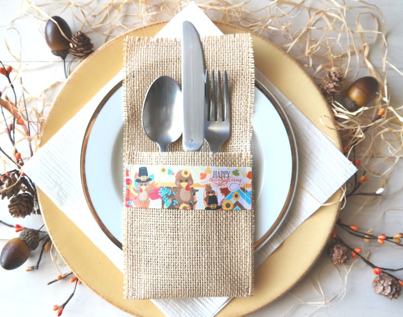 thanksgiving-silverware-holder-burlap-cutlery-pocket-rustic-etsy