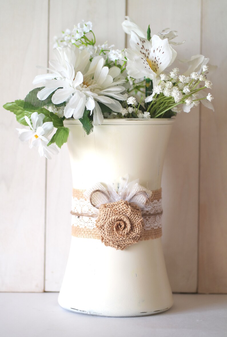 Wedding Table Centerpiece Glass Flower Vase Ivory Decor, Set of 10 image 5