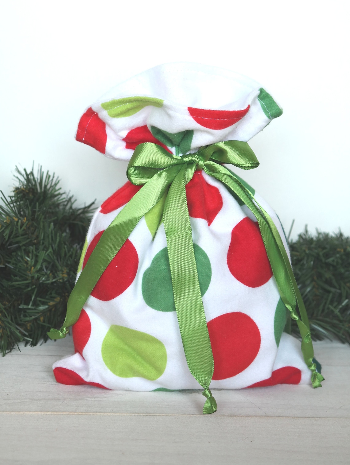 Christmas Fabric Gift Bag Holiday Drawstring Reusable Gift Etsy