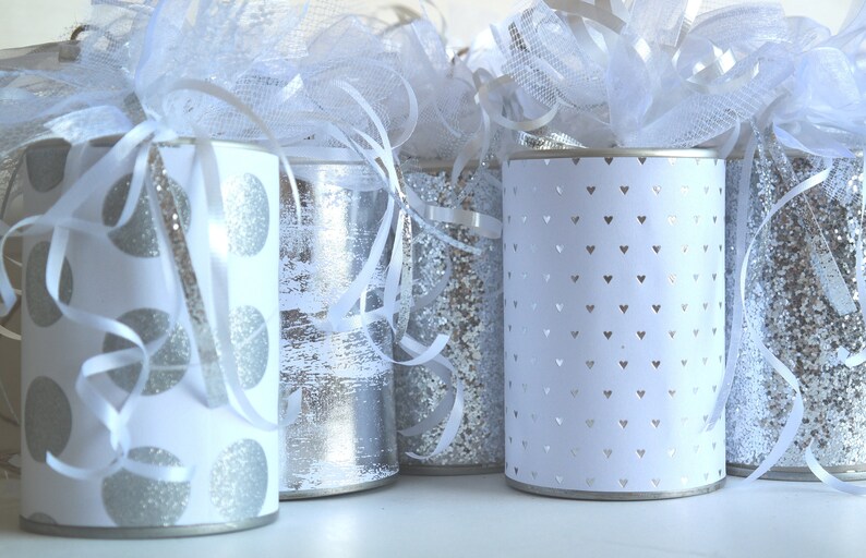 Wedding Car Tin Cans Just Married Decorated Getaway Silver Etsy