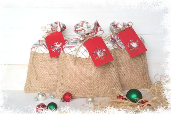 hessian christmas bolsas