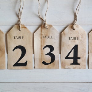 Table Number Tags, Rustic Wedding Reception Table Decor - Etsy UK