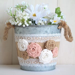 Rustic Flower Girl Basket, Wedding Confetti Basket, Rustic Wedding Decor, Flower Girl Petal Confetti Bucket