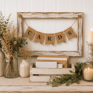 Cards Banner - Card Box Decor - Rustic Party Decoration