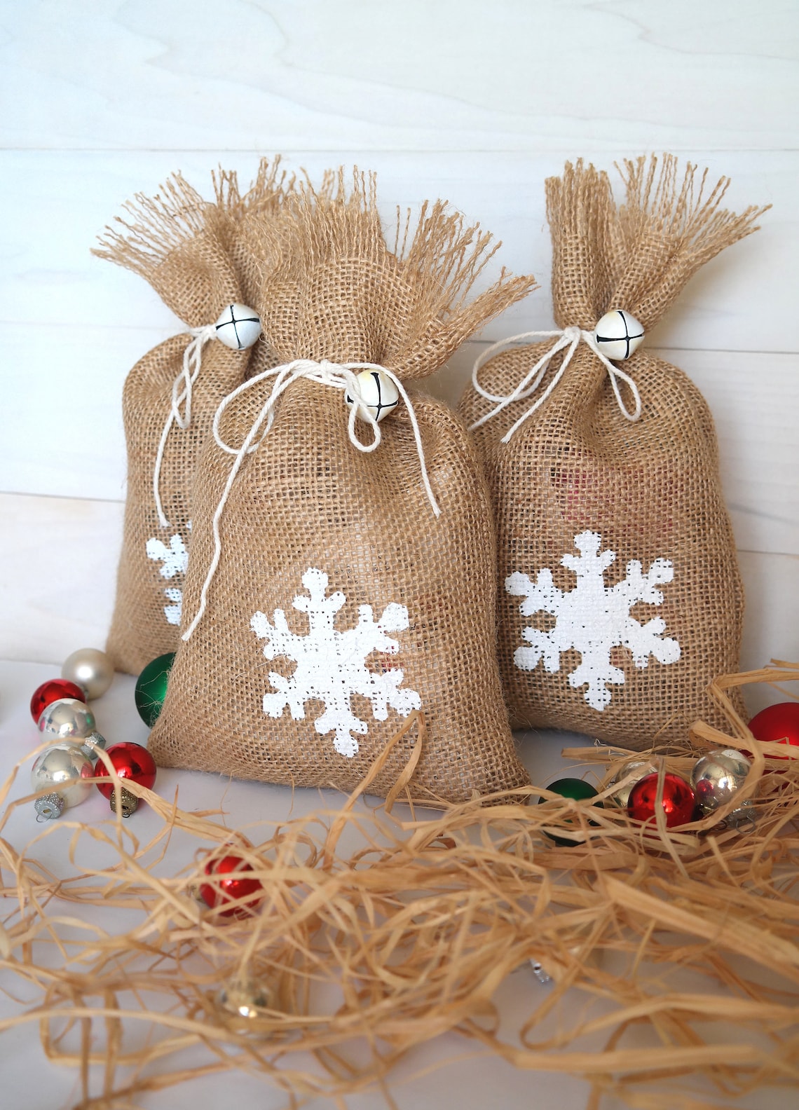 Burlap Gift Wrapping Bags Christmas Gift Reusable Burlap Etsy