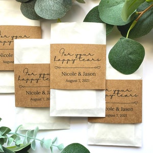 Wedding Party Favors for Guests, For Your Happy Tears Wedding Tissues, Tears of Joy Tissue Packets, Wedding Handkerchief