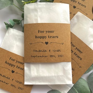 Wedding Party Favors for Guests – Tears of Joy Tissue Packets – Wedding Handkerchief - Happy Tears Ceremony Favors