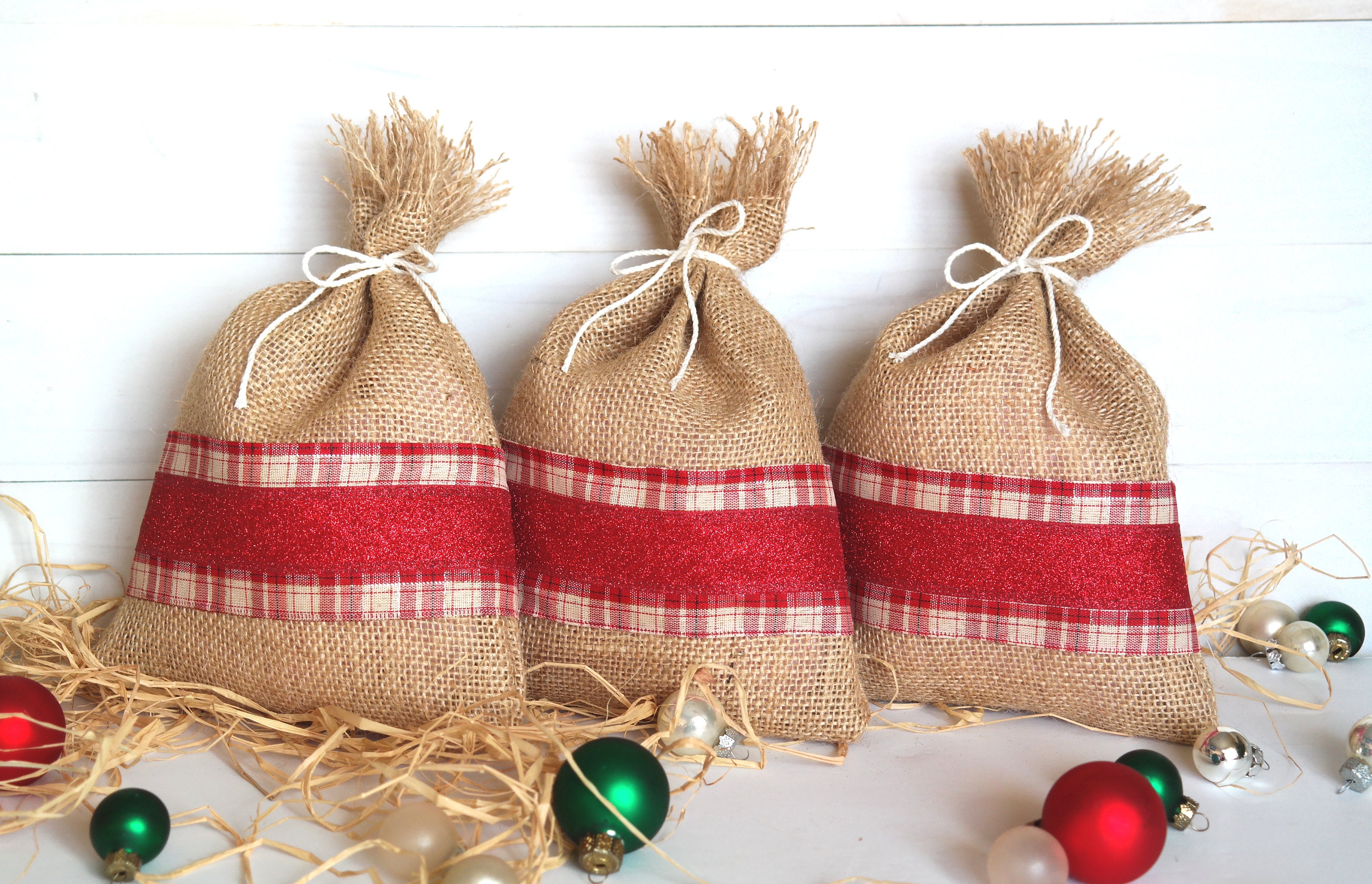 Holiday Gift Wrapping Bags Christmas Gift Reusable Burlap | Etsy