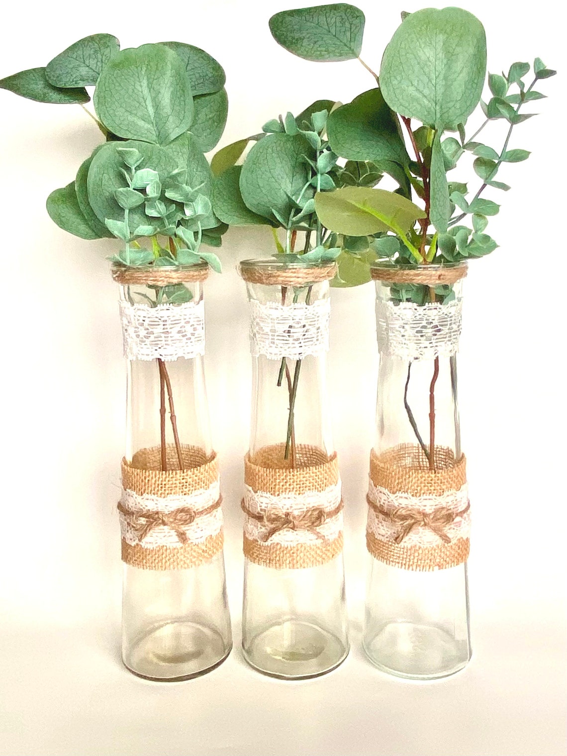 Clear Glass Flower Vase Wedding Centerpiece Vase Rustic Etsy