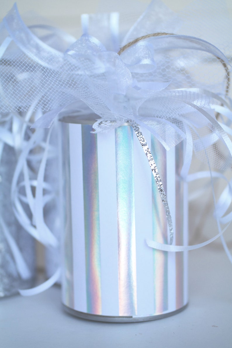 Wedding Car Tin Cans Just Married Decorated Getaway Silver Etsy