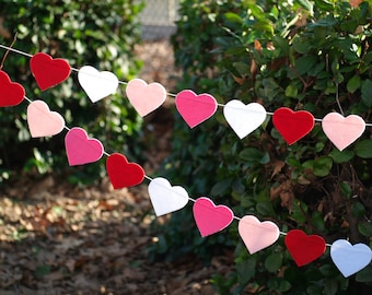Valentine's Day Heart Garland, Valentine's Decoration, Party Heart Banner