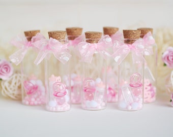 Girl Baby Shower Favors, Message in a Bottle Thank You Gift