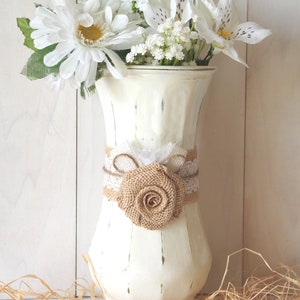 Wedding Table Centerpiece Glass Flower Vase Ivory Decor, Set of 10 image 8