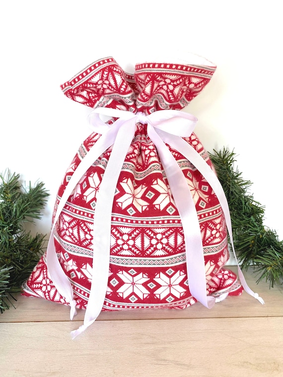 Buy Reusable Christmas Fabric Gift Bags, Eco Friendly Drawstring Wrapping  Bag, Christmas Gift Wrap, Santa Sack Online in India - Etsy