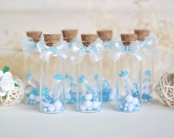 Boy Baby Shower Guest Gift, Message in a Bottle Thank You Gift, Baby Keepsake, Baptism Favors