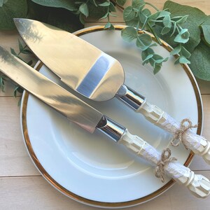Personalized Cake Knife & Server Set - Wedding Cake Cutting Set - Custom Wedding Cake Server
