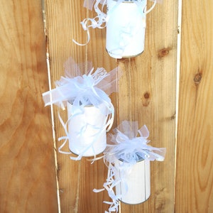 Just Married Bride and Groom Getaway Tin Cans Wedding Car Decoration, Set of 10