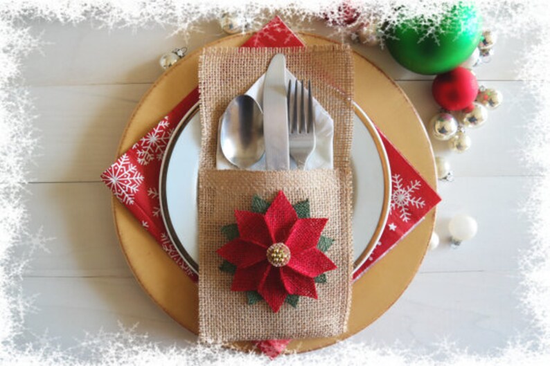 Christmas Silverware Holder Christmas Table Decoration Etsy