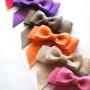 Burlap DIY Bow – Rustic Fabric Bow for Wreath, Gift, or Wedding Decoration - 24 color options